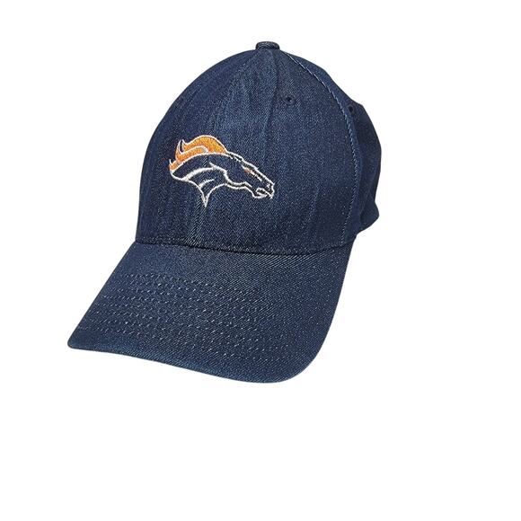 Vintage Denim FlexFit Denver Broncos Baseball Hat size S/M - Picture 1 of 8
